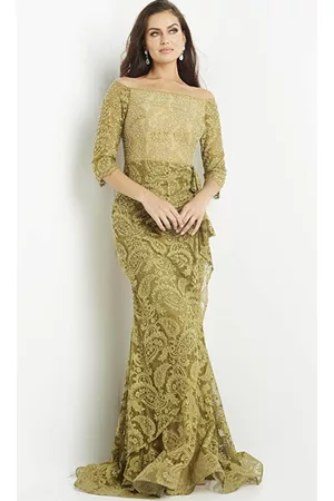 JOVANI Women Evening Dresses - 23811 - Embellished Lace Evening Gown