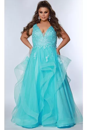 Sydney's Closet Women Evening Dresses - SC7347 - Embroidered Tiered Ballgown