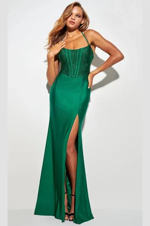 FAVIANA 11011 - Corset Prom Gown with Slit