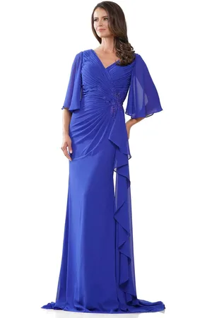 Rina Di Montella RD2935 - Chiffon V-Neck Evening Gown