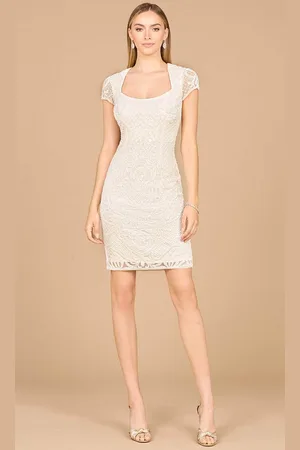 Lara Dresses 51175 - Beaded Cap Sleeve Cocktail Dress