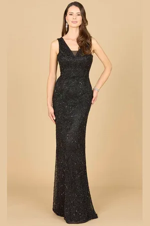 Lara Dresses 29099 - Cowl Back Glittered Evening Gown