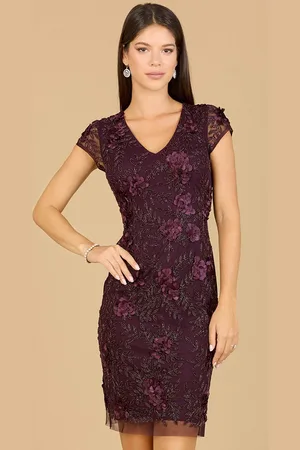 Lara Dresses 29179 - Cap Sleeve Beaded Cocktail Dress