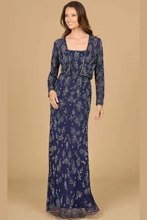 Lara Dresses 29075 - Beaded Evening Gown With Jacket