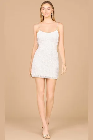 Lara Dresses 51150 - Sleeveless Fringe Detailed Cocktail Dress