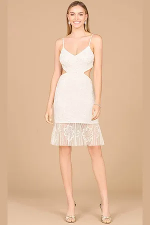 Lara Dresses 51177 - Cut-Out Beaded Cocktail Dress