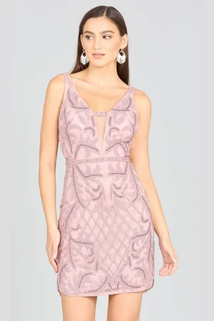 Lara Dresses 29176 - Sleeveless Beaded Cocktail Dress