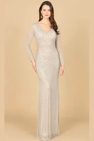 Lara Dresses 29163 - Long Sleeve Beaded Evening Dress