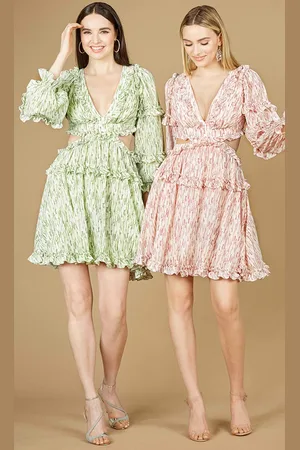 Lara Dresses 29279 - Long Sleeve Printed Cocktail Dress