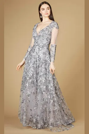 Lara Dresses 29239 - Floral Long Sleeved Gown
