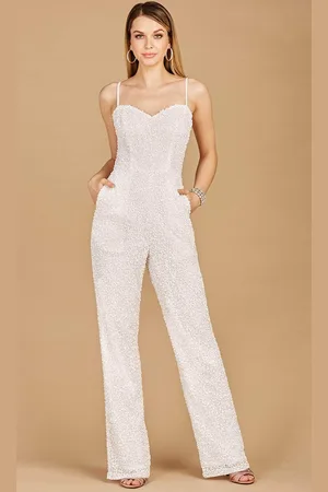 Lara Dresses 51122 - Sleeveless Beaded Jumpsuit
