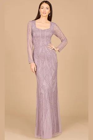 Lara Dresses 29094 - Square Neck Beaded Evening Dress