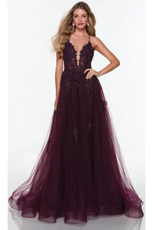 Alyce Paris 61263 - Lace Applique V-Neck Prom Ballgown