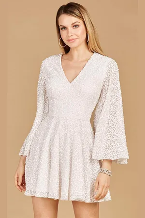 Lara Dresses 51121 - Long Bell Sleeved Cocktail Dress
