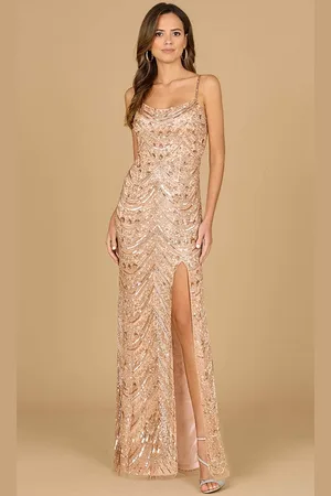 Lara Dresses 29117 - Spaghetti Strap Beaded Evening Gown