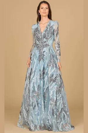 Lara Dresses 29147 - Embroidered Long Sleeve Evening Dress