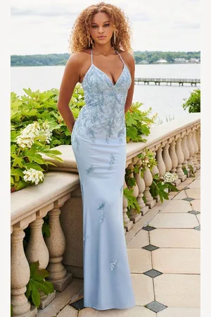 FAVIANA 11003 - Applique Sheath Prom Gown
