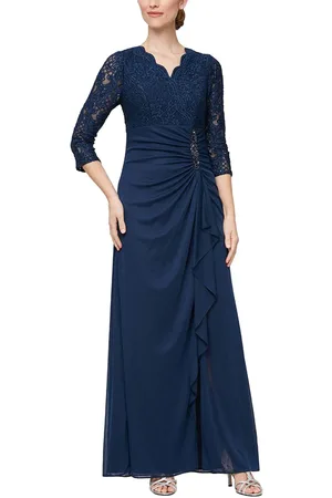 Alex Evenings 82122469 - Formal Lace-Made High Waist Evening Gown