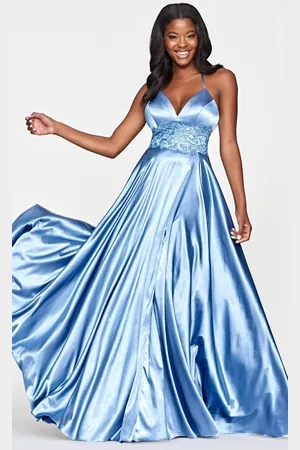 FAVIANA S10643 V-Neck Embellished Long Gown