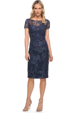 La Femme 29982 - Floral Applique Lace Dress