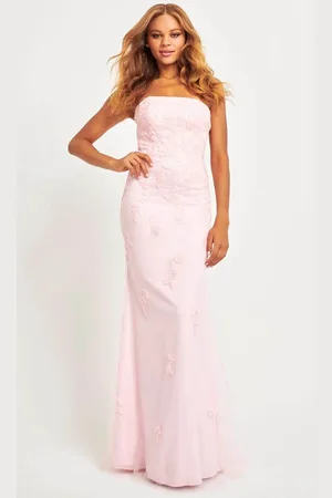 FAVIANA 11004 - Strapless Applique Prom Gown