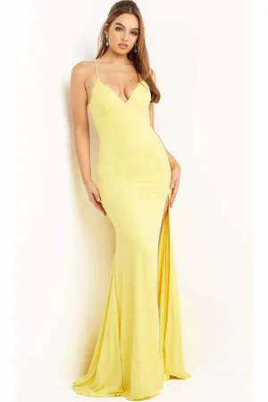 JOVANI 08153 Spaghetti Strap Glitter Gown