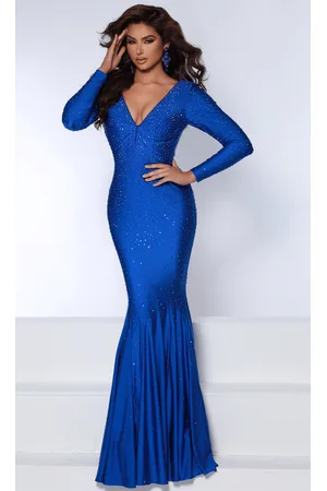 Johnathan Kayne 2664 - Long Sleeve Front Zipper Evening Gown