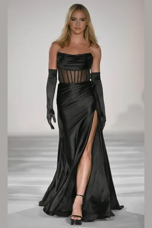 Sherri Hill 55554 - Strapless Pleated Prom Gown