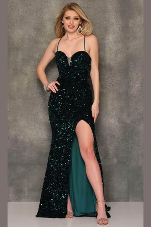 Dave & Johnny A10682 - Sequined Sweetheart Long Prom Dress