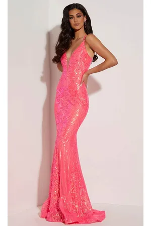 Jasz Couture 7432 - Deep V-Neck Sleeveless Dress