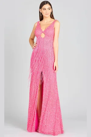 Lara Dresses 9974 - Fringed Cutout Prom Dress