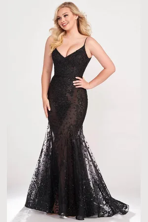 Ellie Wilde EW34030 - V-Neck Embroidered Evening Gown