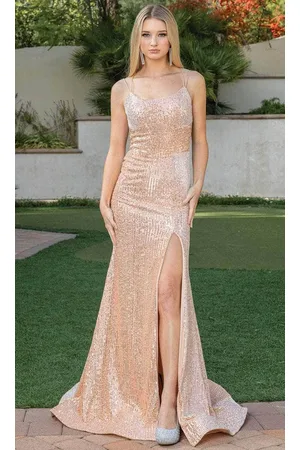 Dancing Queen 4269 - Sequined Sleeveless Scoop Neck Evening Gown