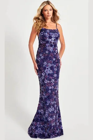 FAVIANA 11037 - Scoop Neck Cutout Prom Gown