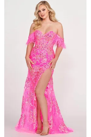 Ellie Wilde EW34034 - Feather trim Sweetheart Evening Dress