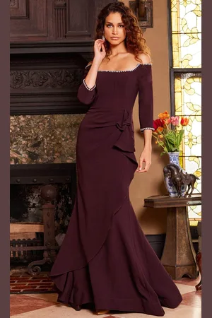 JOVANI 23190 - Off-Shoulder Trumpet Evening Dress