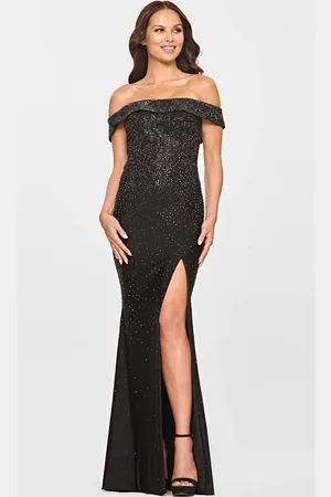 FAVIANA S10850 - Beaded Off-Shoulder Evening Dress