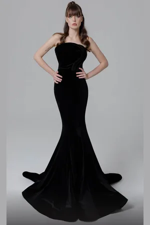 MNM Couture N0450 - Strapless Velvet Evening Gown