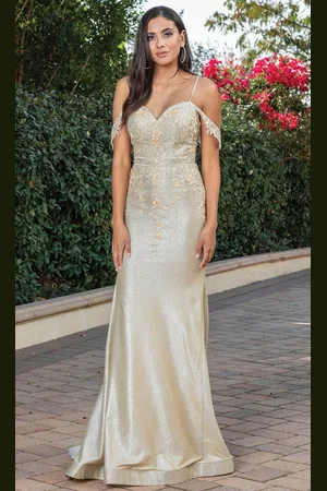 Dancing Queen 4315 - Floral Glittery Trumpet Long Gown