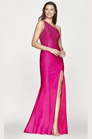 FAVIANA S10632 Beaded One Shoulder Gown