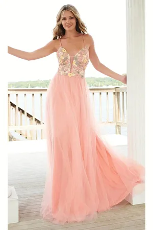 FAVIANA 11001 - Sleeveless Tulle A-Line Prom Gown