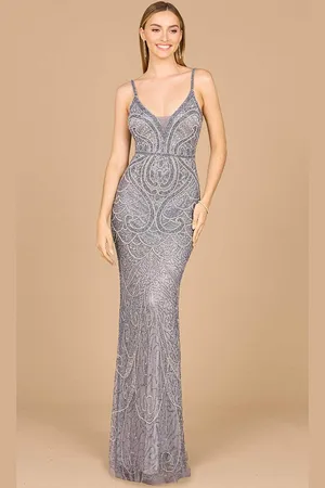 Lara Dresses 29006 - Beaded V-Neck Evening Gown