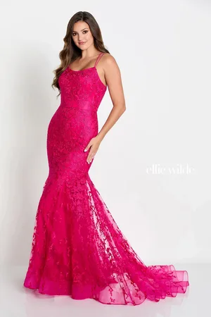 Ellie Wilde EW122032 - Scoop Embroidered Prom Gown