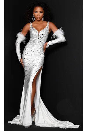 Johnathan Kayne 2720 - Beaded High Slit Long Gown