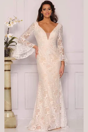 Dave & Johnny Bridal A10486 - Laced Long Sleeved Bridal Gown