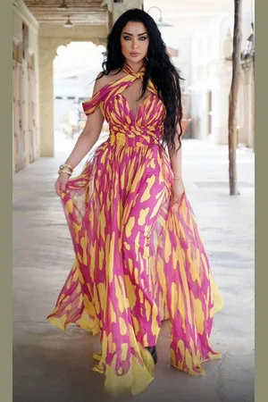 MNM Couture 2734 - Off Shoulder Jumpsuit With Overskirt