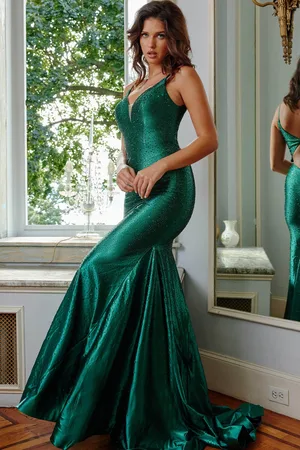 JOVANI 08157 Embellished Plunging Sweetheart Long Gown