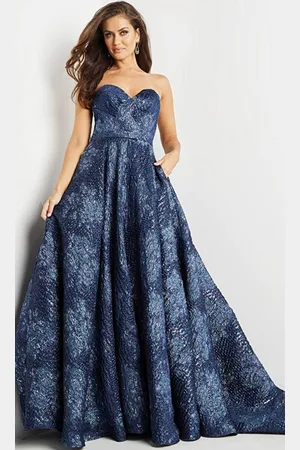JOVANI 22792 - Strapless Pleated Evening Gown