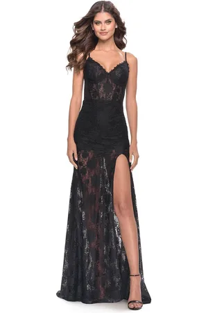 La Femme 31252 - Sheer Bodice Evening Dress