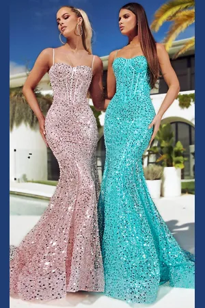 Portia and Scarlett PS23061 - Corset Sequin Classic Prom Gown